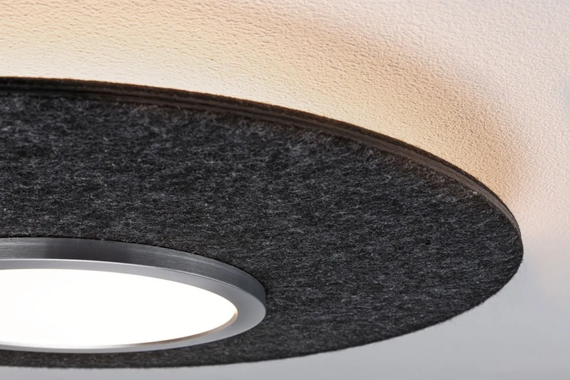 Paulmann 79990 LED Deckenleuchte Tulga 3-Step-Dim Backlight 2700K 2000lm Filz anthrazit