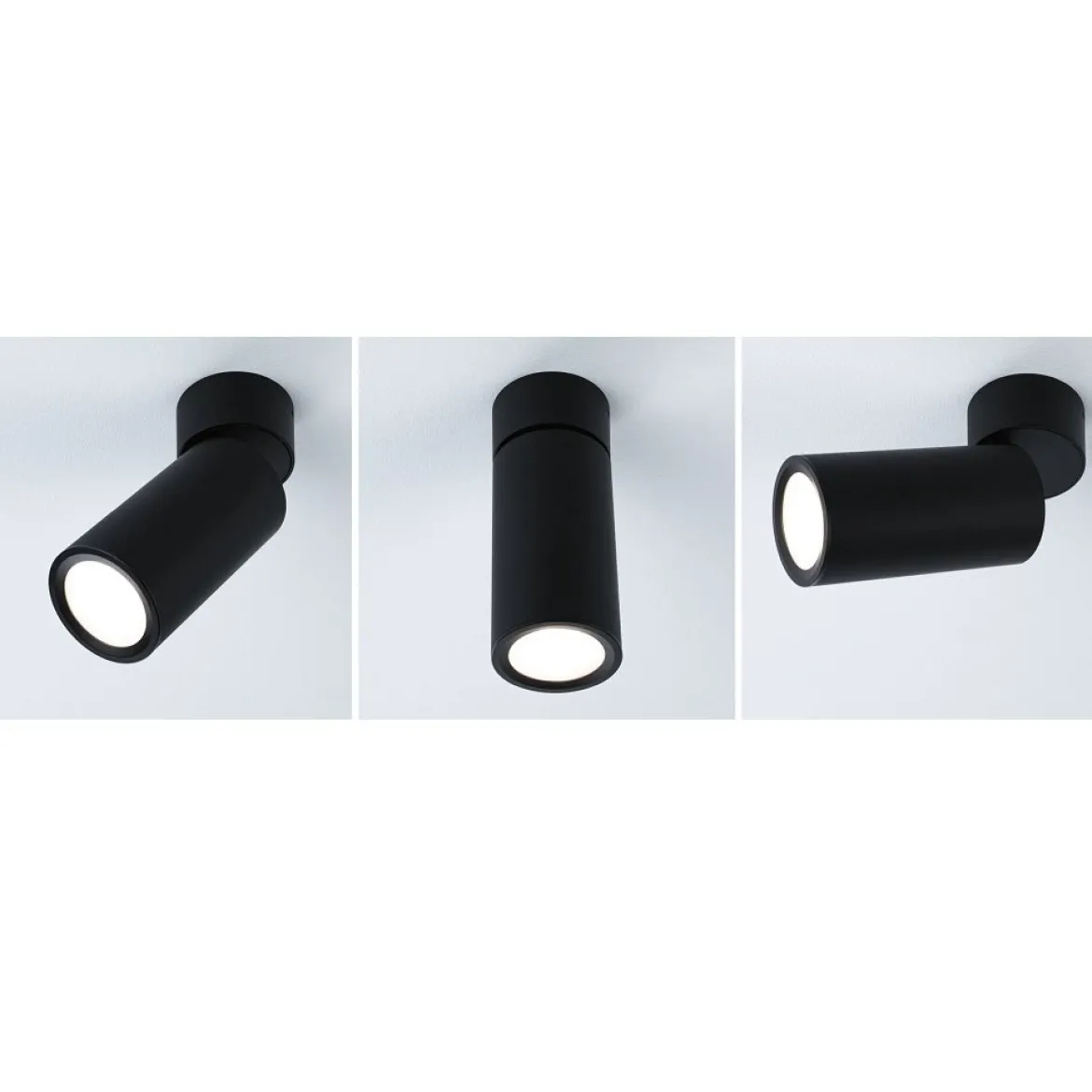 Paulmann 93089 LED Deckenleuchte Turnal rund 60 mm schwarz 3-Step-Dim