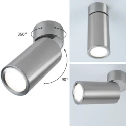 Paulmann 93091 LED Deckenleuchte Turnal rund 60 mm eisen gebürstet 3-Step-Dim