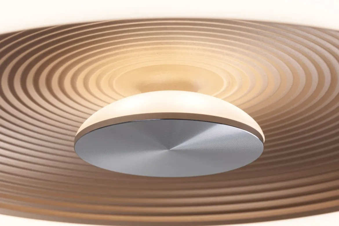 Paulmann 71180 LED Deckenleuchte Volea 40cm 3000K dimmbar Schwarz Gold IP44