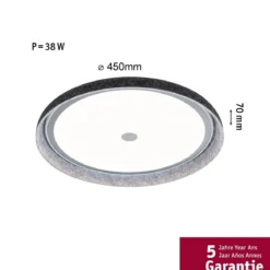Paulmann 79981 LED Deckenleuchte Zarina 2700K 3400lm Filz anthrazit 3-Step Dim