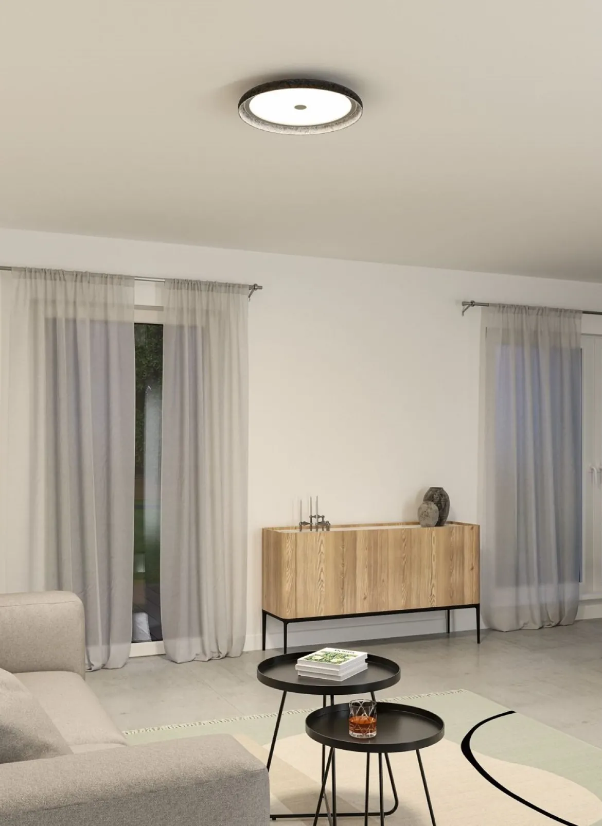 Paulmann 79981 LED Deckenleuchte Zarina 2700K 3400lm Filz anthrazit 3-Step Dim