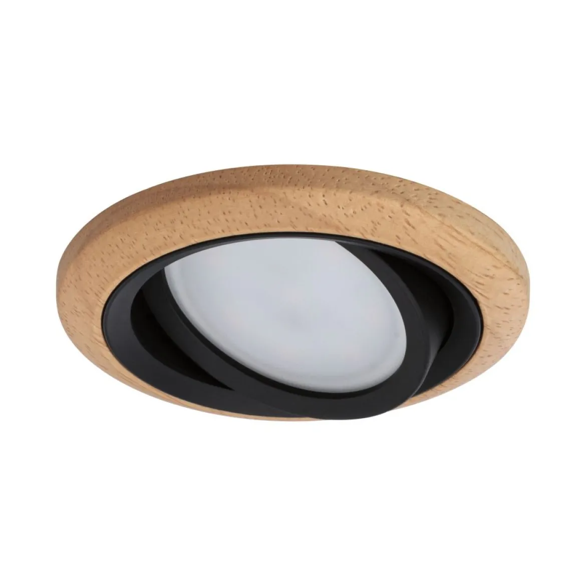 Paulmann 92237 LED Einbauleuchte Lanati 3er-Set schwenkbar 2700K Holzoptik Schwarz