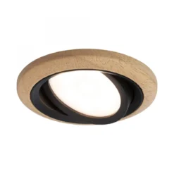 Paulmann 92237 LED Einbauleuchte Lanati 3er-Set schwenkbar 2700K Holzoptik Schwarz