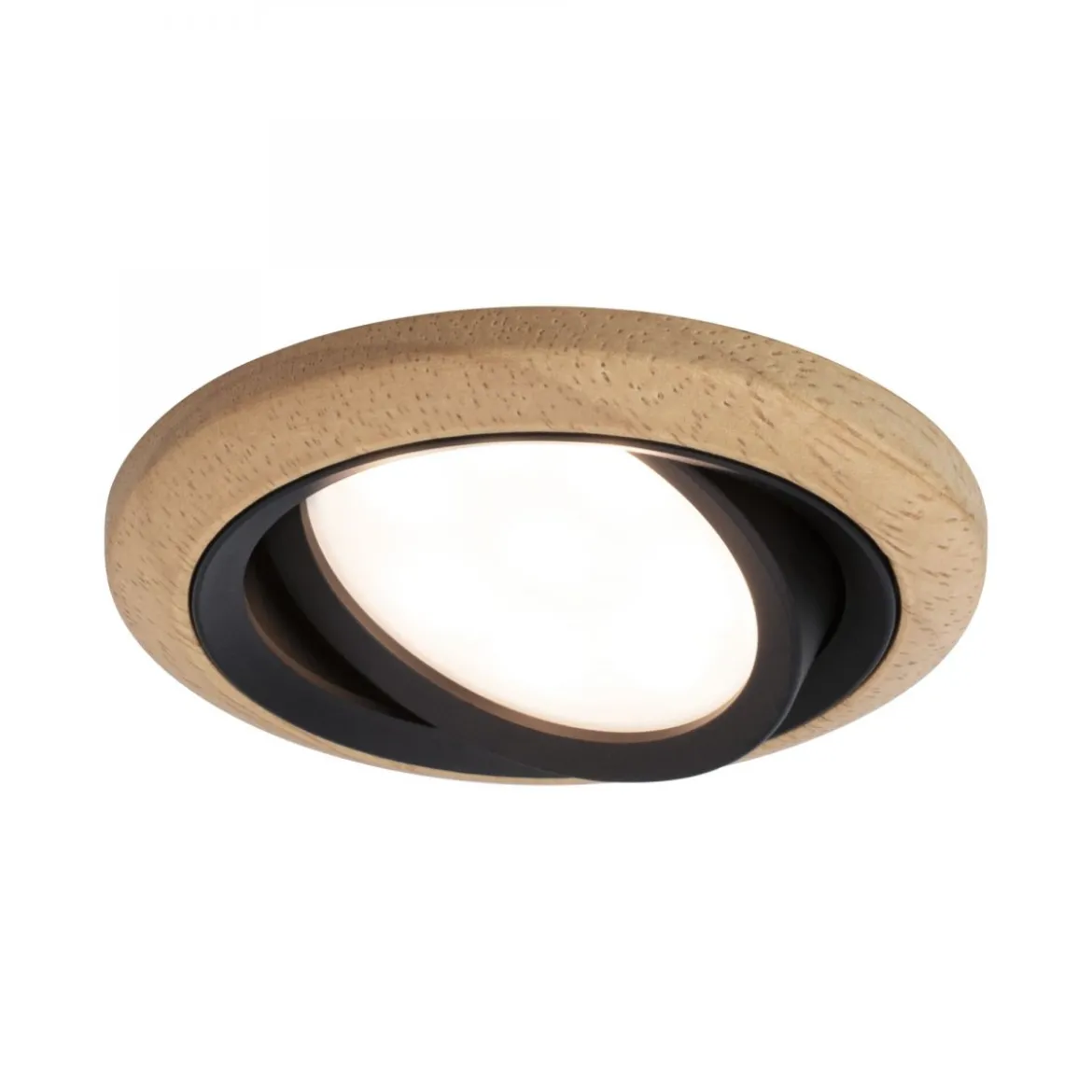 Paulmann 92238 LED Einbauleuchte Lanati schwenkbar 2700K Holzoptik Schwarz