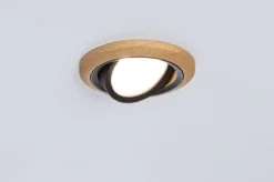 Paulmann 92238 LED Einbauleuchte Lanati schwenkbar 2700K Holzoptik Schwarz