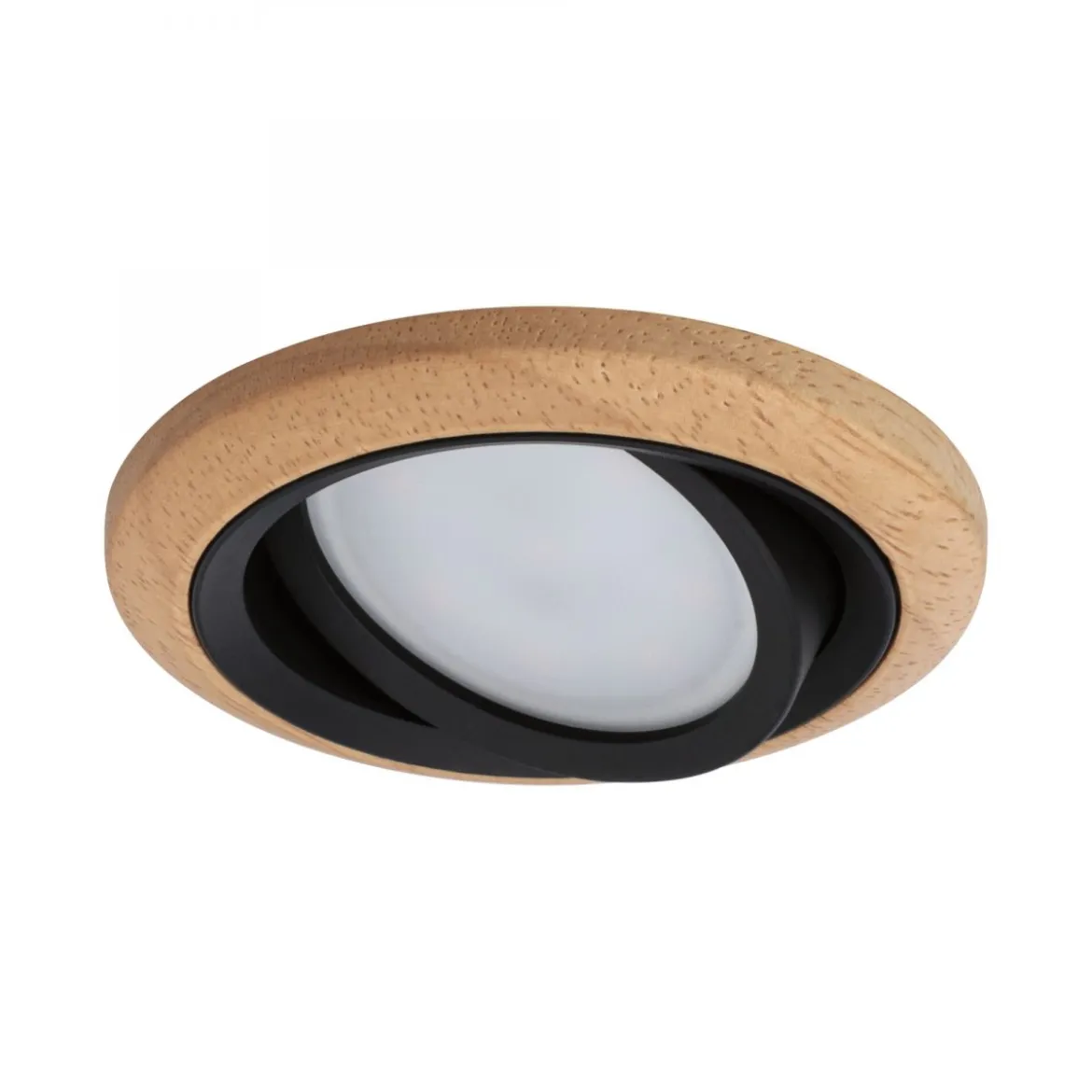 Paulmann 92238 LED Einbauleuchte Lanati schwenkbar 2700K Holzoptik Schwarz