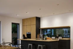 Paulmann 92238 LED Einbauleuchte Lanati schwenkbar 2700K Holzoptik Schwarz