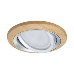 Paulmann 92239 LED Einbauleuchte Lanati 3er-Set schwenkbar 2700K Holzoptik Alu