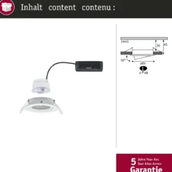 Paulmann 92453 LED Einbauleuchte Nova Coin Einzelleuchte rund 4000K Weiß