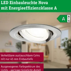 Paulmann 92454 LED Einbauleuchte Nova Coin Einzelleuchte rund 4000K Eisen