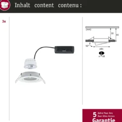 Paulmann 92455 LED Einbauleuchte Nova Coin 3er-Set rund 4000K Weiß