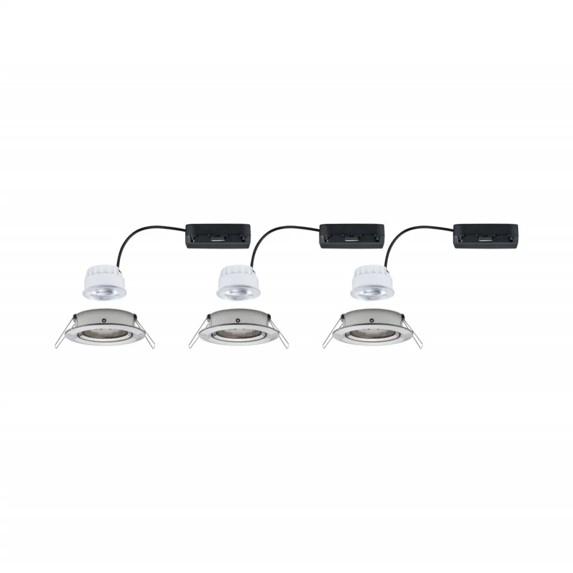 Paulmann 92456 LED Einbauleuchte Nova Coin 3er-Set rund 4000K Eisen gebürstet