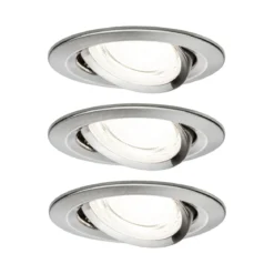 Paulmann 92456 LED Einbauleuchte Nova Coin 3er-Set rund 4000K Eisen gebürstet