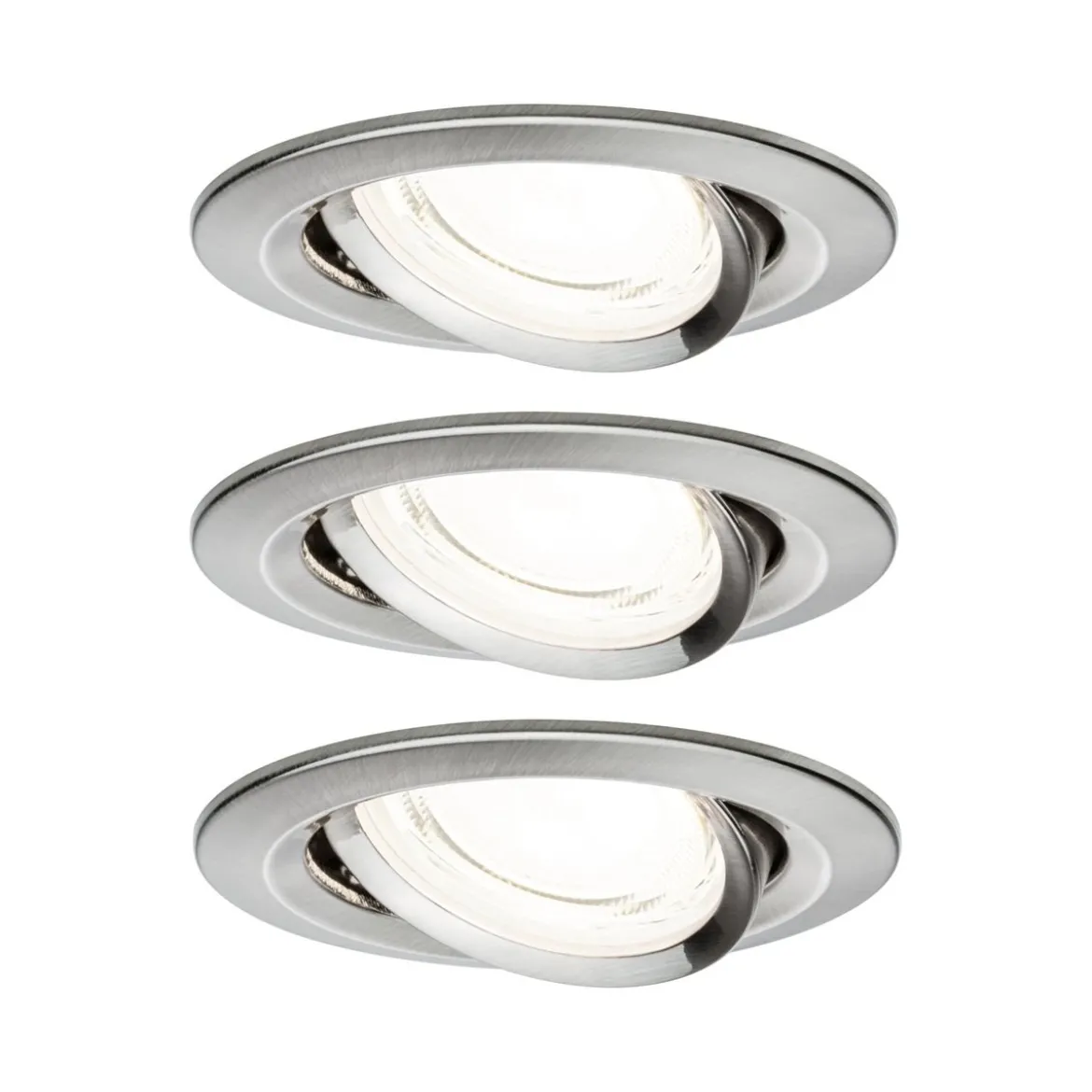Paulmann 92456 LED Einbauleuchte Nova Coin 3er-Set rund 4000K Eisen gebürstet