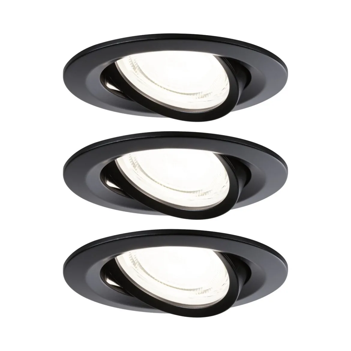 Paulmann 92457 LED Einbauleuchte Nova Coin 3er-Set rund 4000K Schwarz
