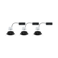 Paulmann 92457 LED Einbauleuchte Nova Coin 3er-Set rund 4000K Schwarz