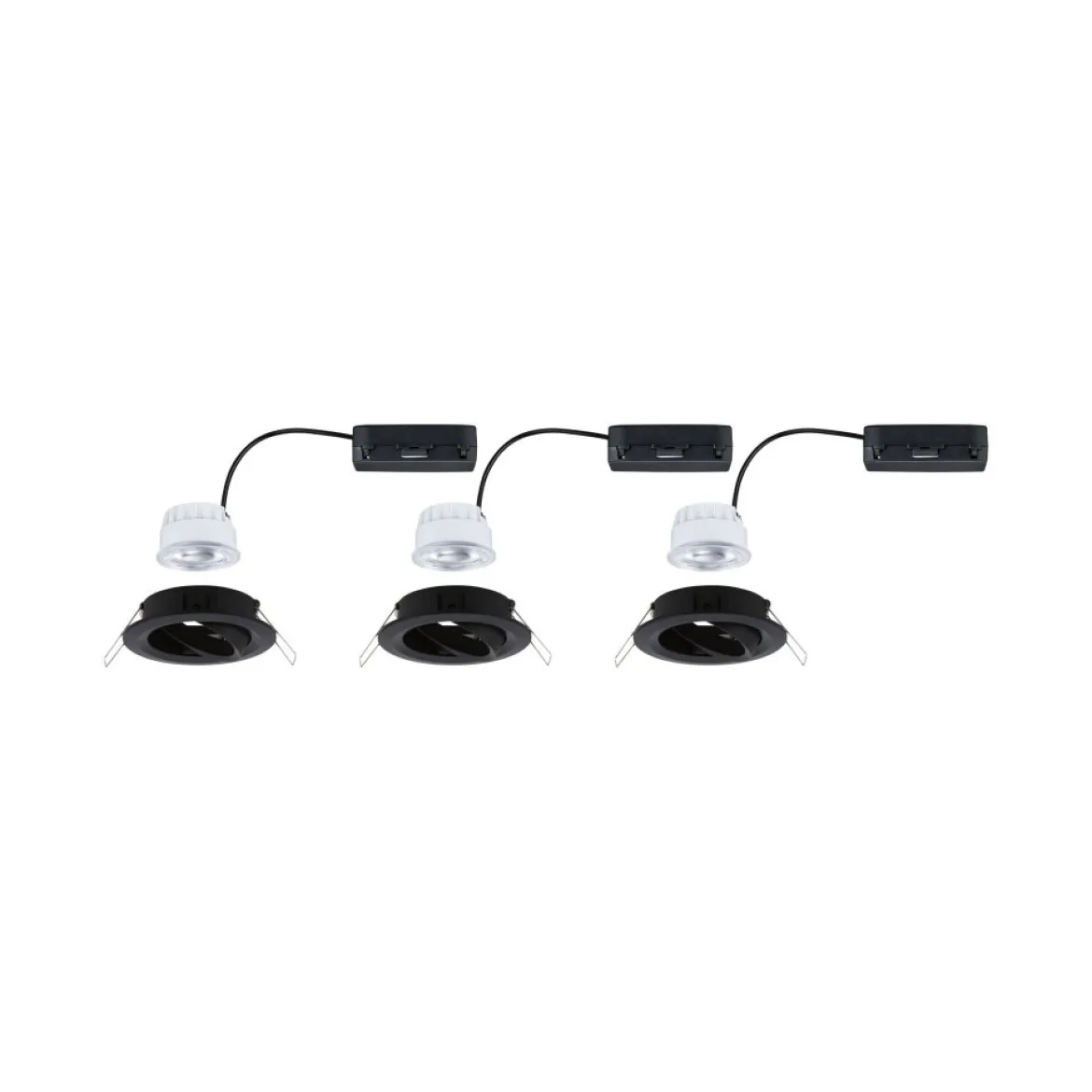 Paulmann 92457 LED Einbauleuchte Nova Coin 3er-Set rund 4000K Schwarz