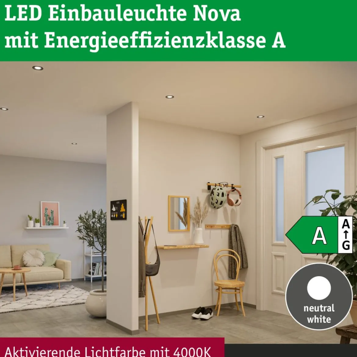 Paulmann 92457 LED Einbauleuchte Nova Coin 3er-Set rund 4000K Schwarz