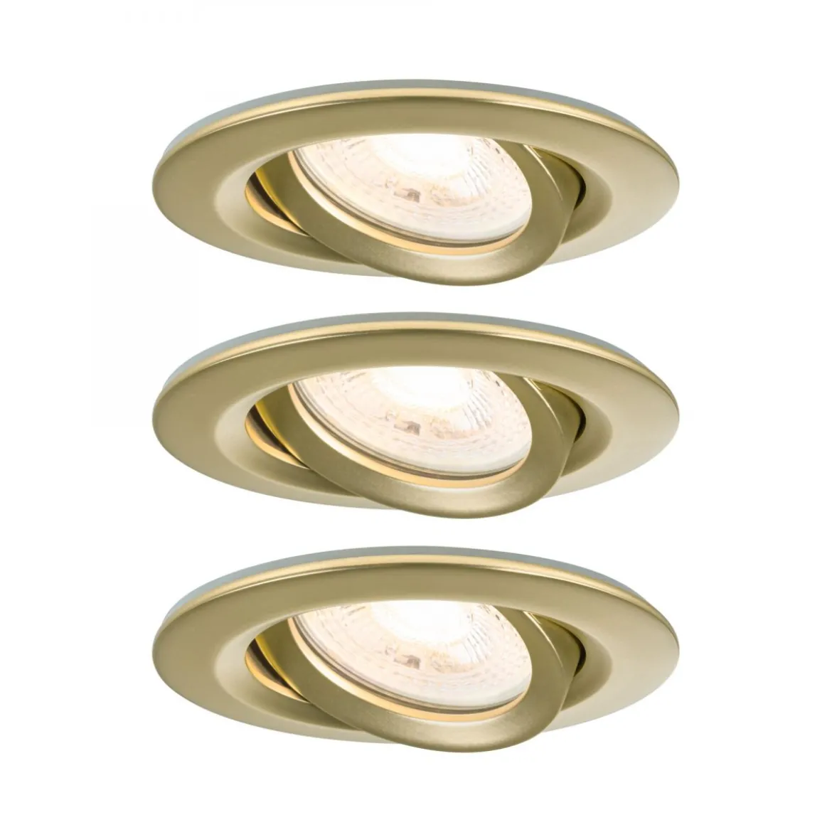 Paulmann 92408 LED Einbauleuchte Nova Plus 3er-Set schwenkbar 93mm gold IP65 dimmbar