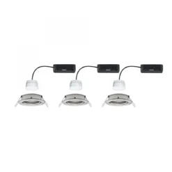 Paulmann 92434 LED Einbauleuchte Nova Coin 3er-Set Zigbee RGBW Eisen gebürstet