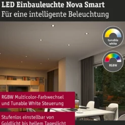 Paulmann 92434 LED Einbauleuchte Nova Coin 3er-Set Zigbee RGBW Eisen gebürstet