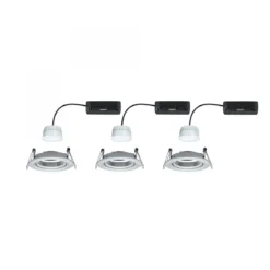 Paulmann 92435 LED Einbauleuchte Nova Coin 3er-Set Zigbee RGBW Alu gedreht