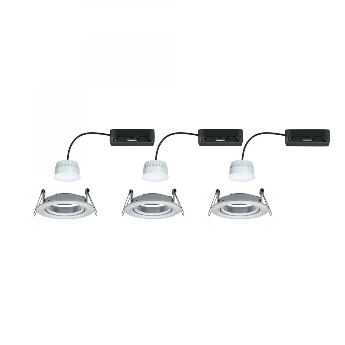 Paulmann 92435 LED Einbauleuchte Nova Coin 3er-Set Zigbee RGBW Alu gedreht