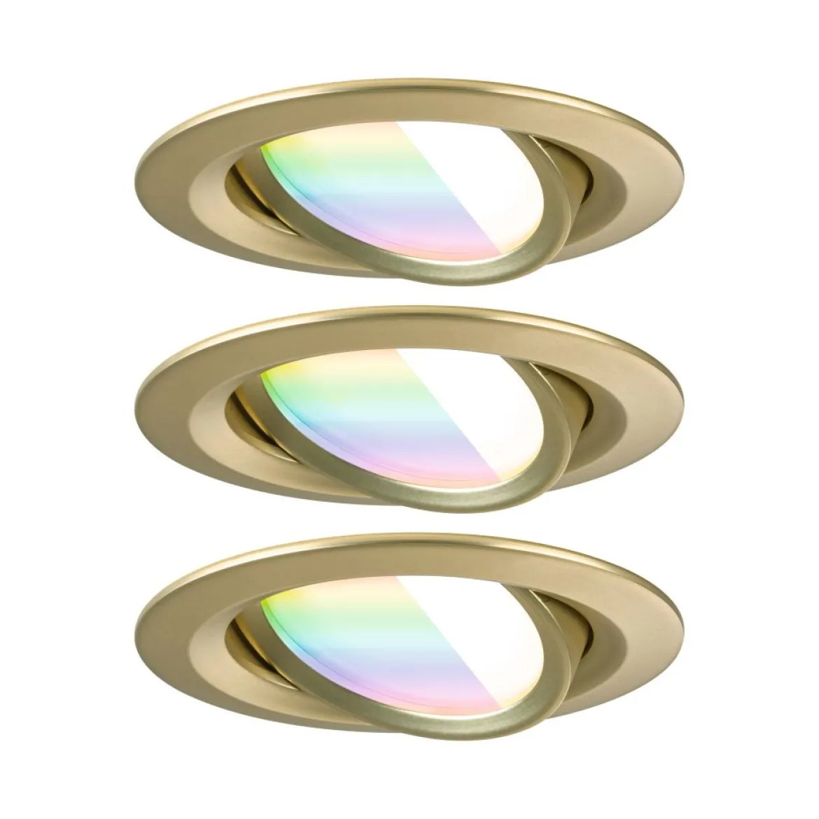 Paulmann 92436 LED Einbauleuchte Nova Coin 3er-Set Zigbee RGBW Gold matt