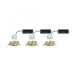 Paulmann 92436 LED Einbauleuchte Nova Coin 3er-Set Zigbee RGBW Gold matt
