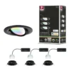 Paulmann 92437 LED Einbauleuchte Nova Coin 3er-Set Zigbee RGBW Schwarz matt