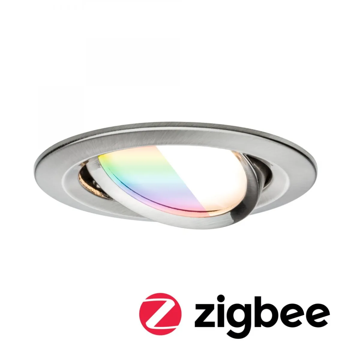 Paulmann 92439 LED Einbauleuchte Nova Coin Zigbee RGBW Eisen gebürstet