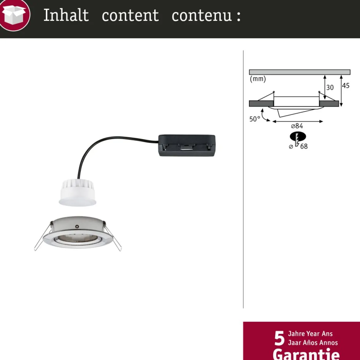 Paulmann 92439 LED Einbauleuchte Nova Coin Zigbee RGBW Eisen gebürstet