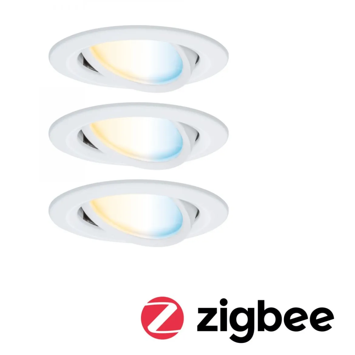 Paulmann 92440 LED Einbauleuchte Nova Coin 3er-Set Zigbee Tunable White Weiß matt