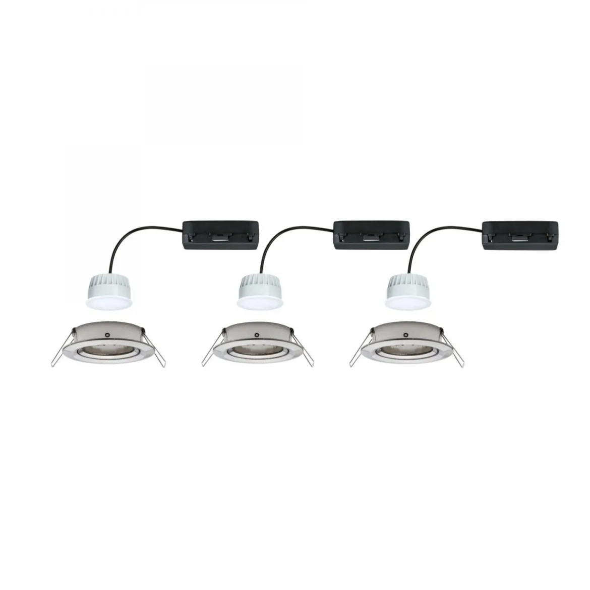 Paulmann 92441 LED Einbauleuchte Nova Coin 3er-Set Zigbee Tunable White Eisen gebürstet