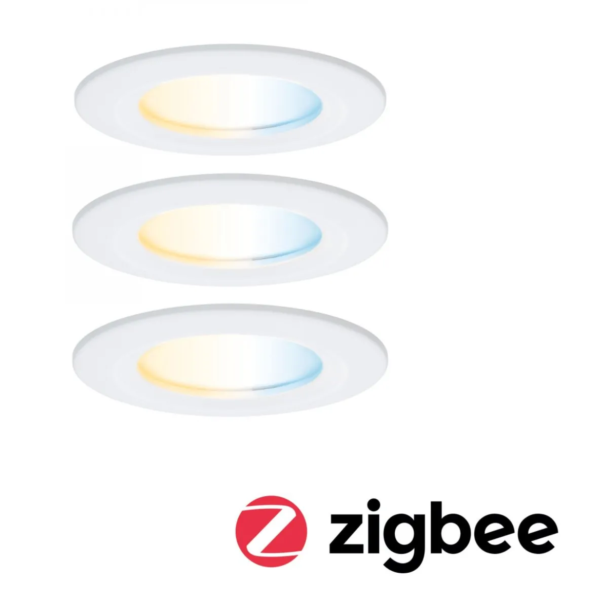 Paulmann 92442 LED Einbauleuchte Nova Coin 3er-Set Zigbee Tunable White Weiß matt IP44