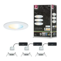 Paulmann 92442 LED Einbauleuchte Nova Coin 3er-Set Zigbee Tunable White Weiß matt IP44