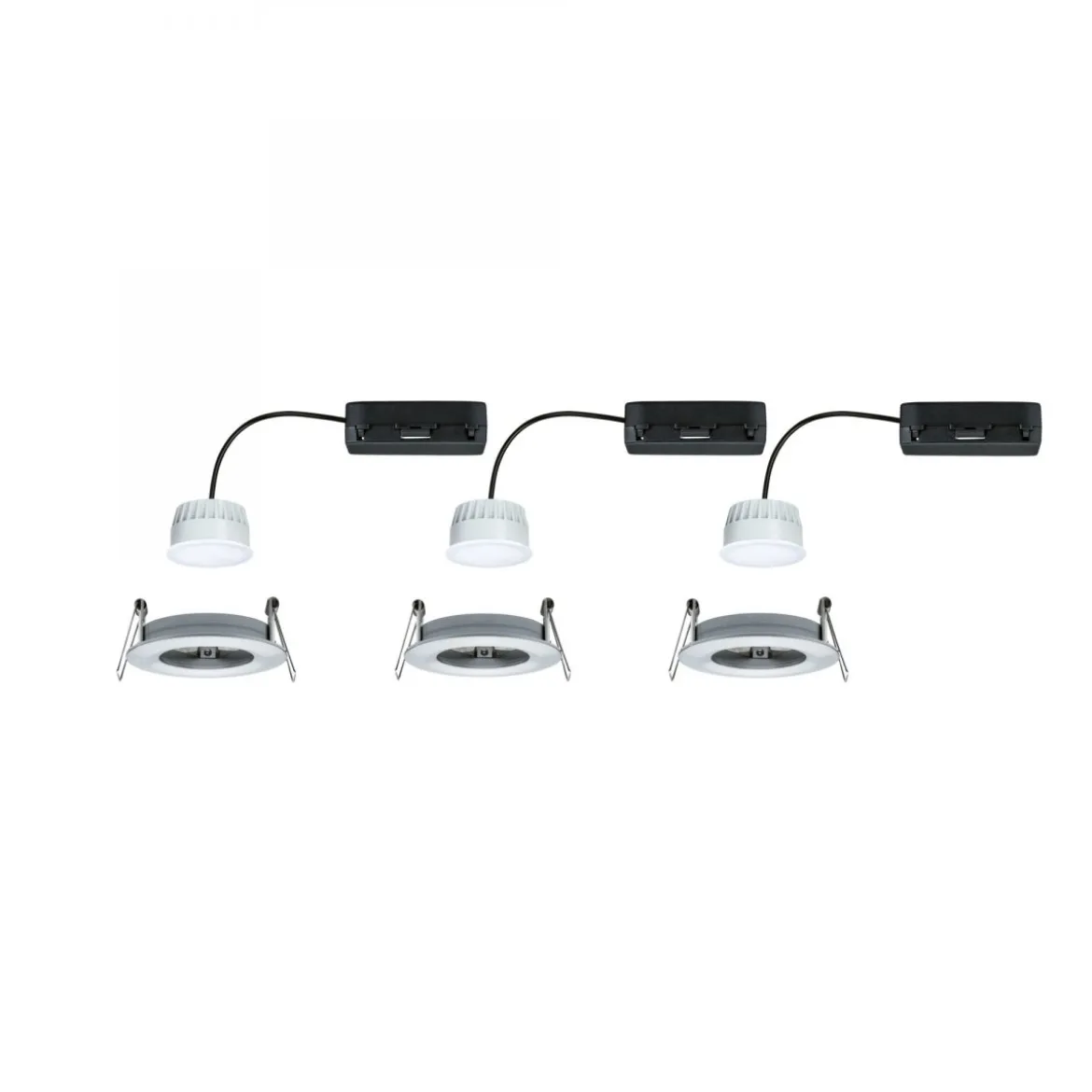 Paulmann 92444 LED Einbauleuchte Nova Coin 3er-Set Zigbee Tunable White Alu gedreht IP44