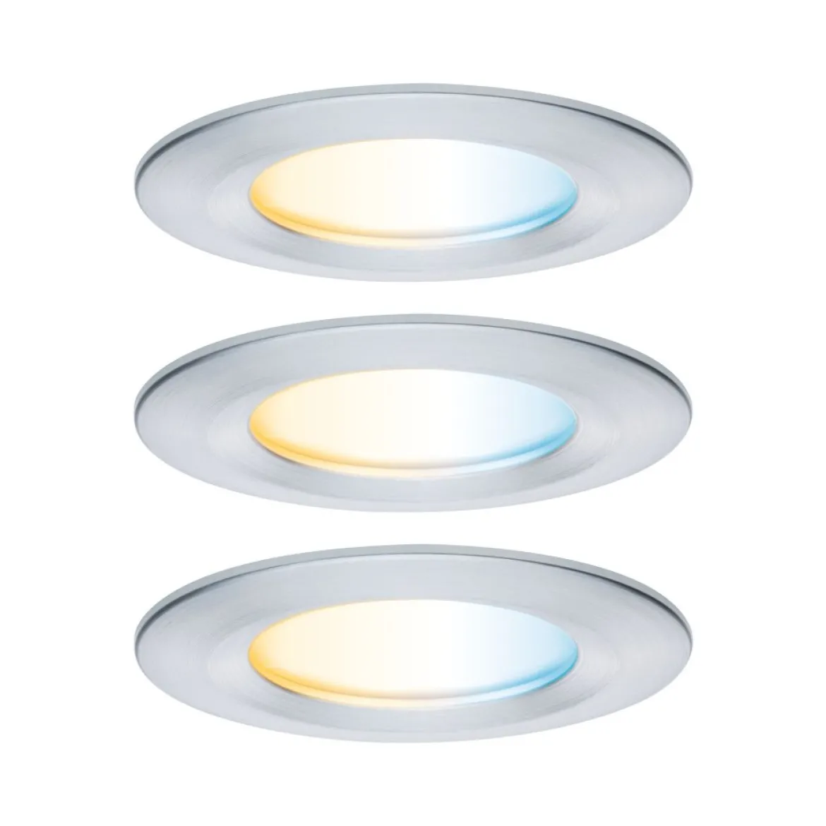 Paulmann 92444 LED Einbauleuchte Nova Coin 3er-Set Zigbee Tunable White Alu gedreht IP44