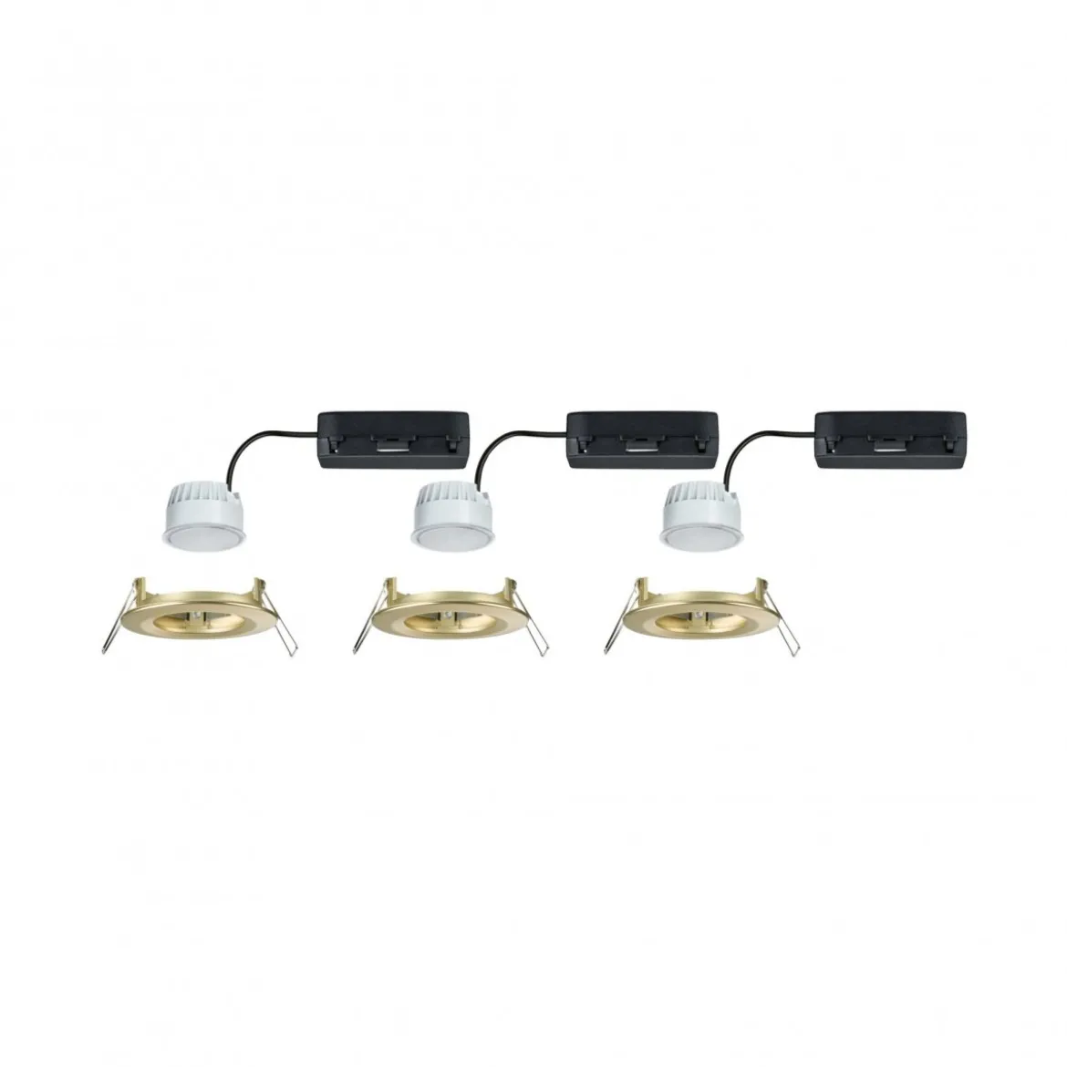 Paulmann 92445 LED Einbauleuchte Nova Coin 3er-Set Zigbee Tunable White Gold matt IP44