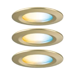 Paulmann 92445 LED Einbauleuchte Nova Coin 3er-Set Zigbee Tunable White Gold matt IP44