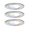 Paulmann 92450 LED Einbauleuchte Nova Coin 3er-Set Zigbee RGBW Eisen gebürstet IP44