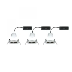 Paulmann 92450 LED Einbauleuchte Nova Coin 3er-Set Zigbee RGBW Eisen gebürstet IP44