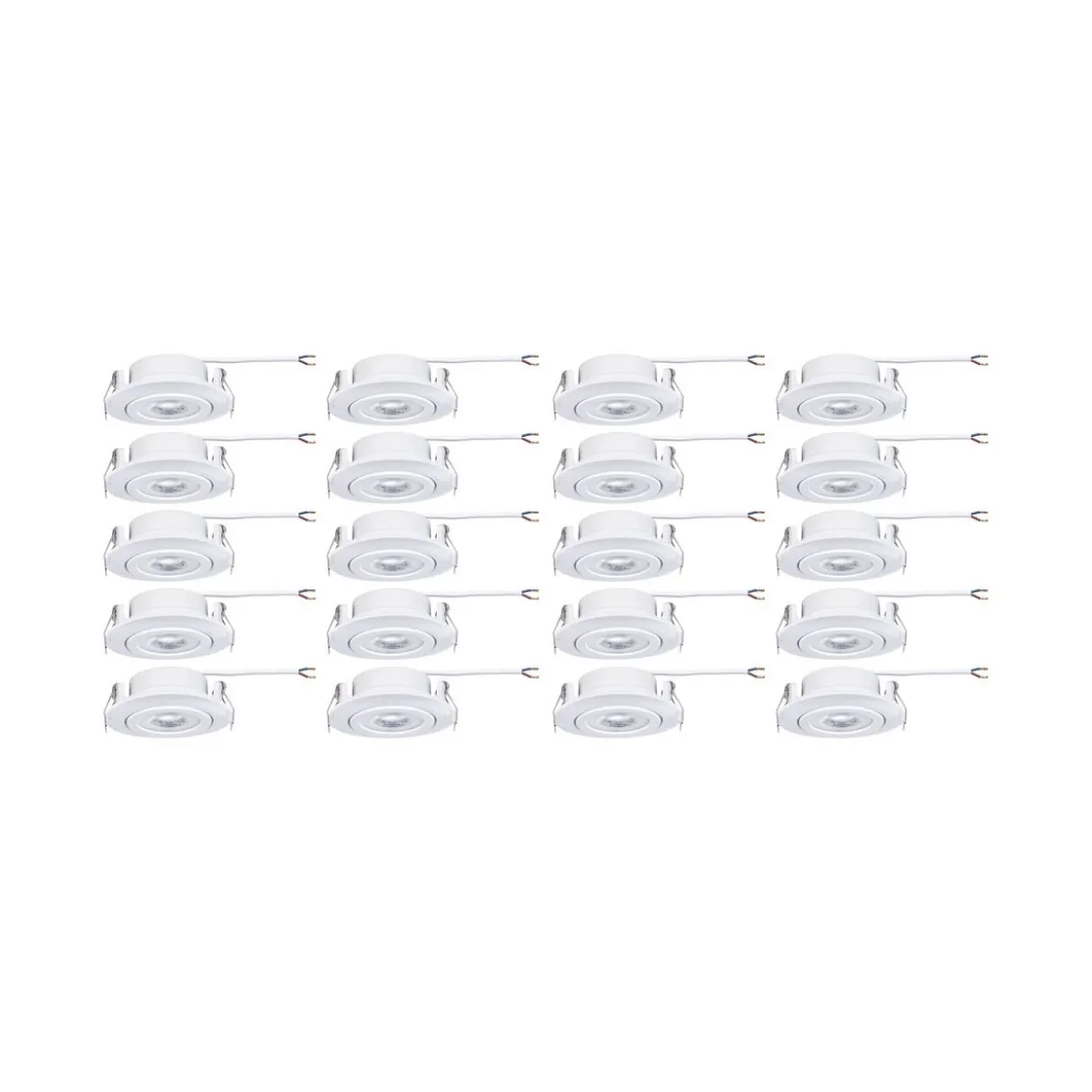 Paulmann 99997 LED Einbauleuchten 20er-Set schwenkbar 3000K Weiß
