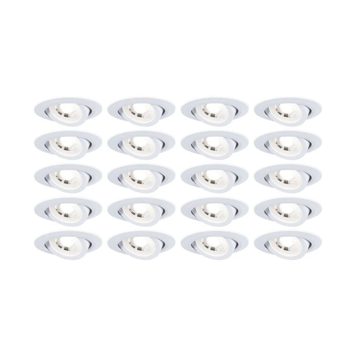 Paulmann 99997 LED Einbauleuchten 20er-Set schwenkbar 3000K Weiß