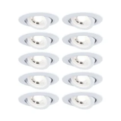 Paulmann 99995 LED Einbauleuchten 10er-Set schwenkbar 3-Step-Dim 3000K Weiß