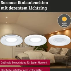 Paulmann 92247 LED Einbauleuchte Sormus 10cm Einzelleuchte rund weiß IP65