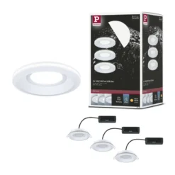 Paulmann 92248 LED Einbauleuchte Sormus 10cm 3er-Set IP65 rund weiß