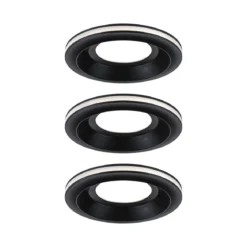 Paulmann 92252 LED Einbauleuchte Sormus 10cm 3er-Set IP65 rund schwarz