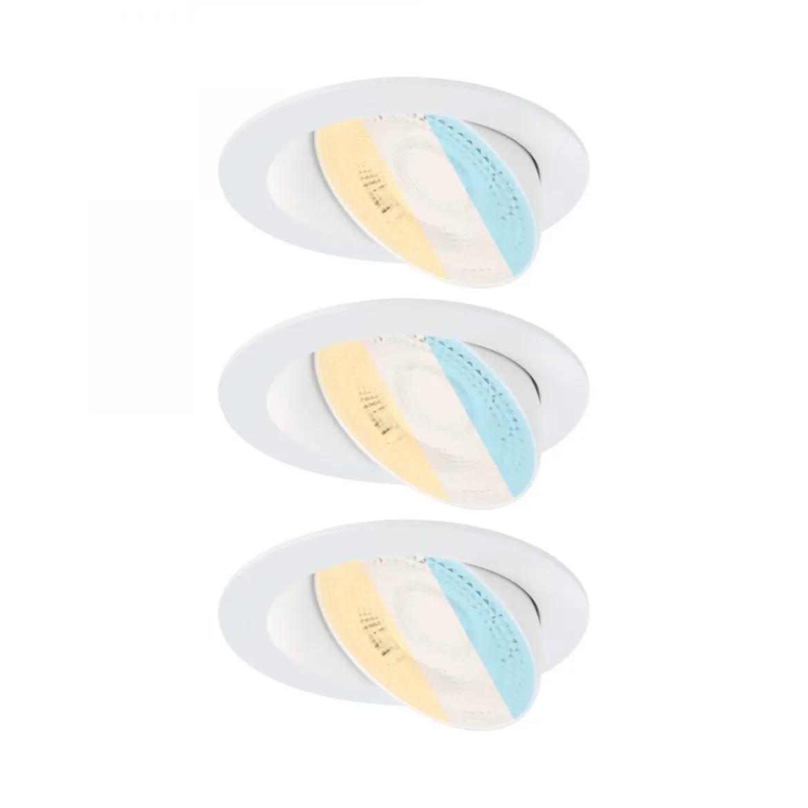 Paulmann 92254 LED Einbauleuchte White Select Aumus 3er-Set schwenkbar Weiß 230V dimmbar